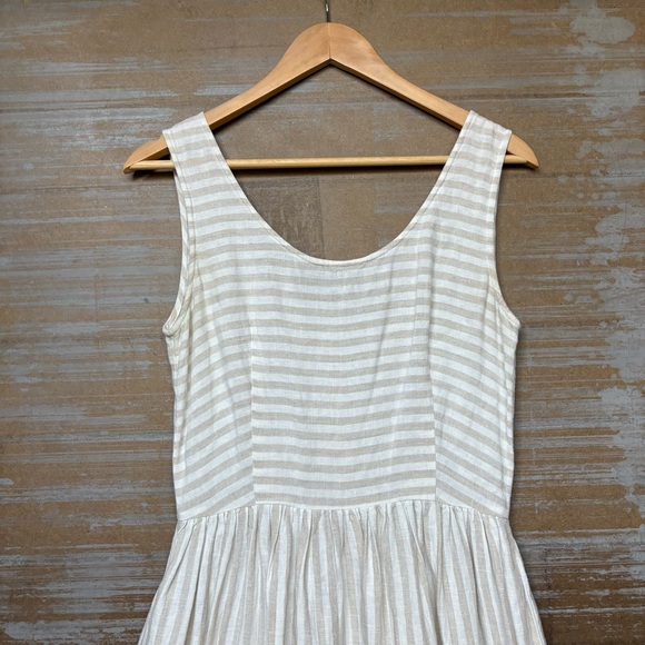 Offon Clothing 100% Linen Sleeveless Open Back Dress Artsy Minimalist Womens S - Picture 3 of 6